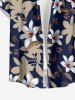 Flowers Leaf Print Buttons Pocket Hawaii Shirt For Men -  