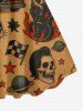 Plus Size Skull Tiger Fire Flame Car Print A Line Dress -  
