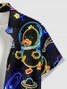 Galaxy Duck Astronaut Stars Planet Print Buttons Pocket Hawaii Shirt For Men -  