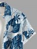 Hibiscus Flower Leaf Print Buttons Pocket Hawaii Shirt For Men -  