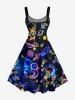 Plus Size Galaxy Duck Astronaut Stars Planet Print Hawaii Tank Dress -  