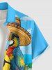 Parrot Duck Pineapple Fruit Juice Flowers Print Buttons Pocket Hawaii Shirt For Men -  