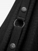 Robe grande taille asymétrique à épaules dénudées avec bordure en dentelle, lacets et œillets - Noir 2X | US 18-20