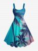 Coconut Tree Ombre Sky Print Plus Size Matching Hawaii Beach Outfit For Couples -  