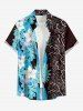 Tropical Leaf Flower Ethnic Print Plus Size Matching Hawaii Beach Outfit For Couples -  