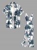 Coconut Tree Print Hawaii Ruffles Split Dress -  