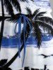 Coconut Tree Sea Print Hawaii Drawstring Pocket Romper -  