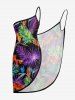 Tropical Leaf Flower Print Hawaii Convertible Beach Cover Up -  
