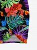 Tropical Leaf Flower Print Hawaii Convertible Beach Cover Up -  