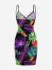 Tropical Leaf Flower Print Hawaii Convertible Beach Cover Up -  