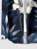 Hibiscus Flower Leaf Print Buttons Pocket Hawaii Shirt For Men -  
