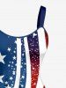 Patriotic American Flag Colorblock Print Tank Dress -  