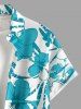 Hibiscus Flowers Leaf Print Buttons Pocket Hawaii Shirt For Men -  
