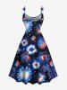Plus Size Patriotic American Flag Fireworks Print Tank Dress -  