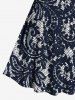Plus Size Paisley Floral Lace 3D Print Hawaii Vintage Dress -  
