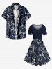 Plus Size Paisley Floral Lace 3D Print Hawaii Vintage Dress -  