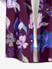 Flower Leaf Print Shirt Swimsuit Matching Hawaii Beach Outfit For Couples -  