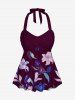Flower Leaf Print Shirt Swimsuit Matching Hawaii Beach Outfit For Couples -  