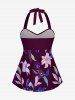 Flower Leaf Print Shirt Swimsuit Matching Hawaii Beach Outfit For Couples -  