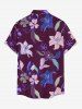 Flower Leaf Print Shirt Swimsuit Matching Hawaii Beach Outfit For Couples -  
