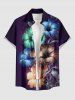 Glitter Hibiscus Flower Print Plus Size Matching Hawaii Beach Outfit For Couples -  