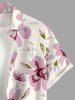 Plus Size Flowers Leaf Print Buttons Pocket Hawaii Shirt For Men -  