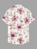 Plus Size Flowers Leaf Print Buttons Pocket Hawaii Shirt For Men -  