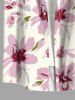 Plus Size Flowers Leaf Print Buttons Pocket Hawaii Shirt For Men -  