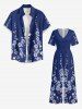 Flower Print Hawaii Wide Leg Jumpsuit -  