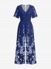Flower Print Hawaii Wide Leg Jumpsuit -  