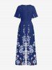 Flower Print Hawaii Wide Leg Jumpsuit -  