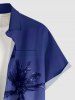 Plus Size Coconut Tree Ombre Sky Print Hawaii Button Pocket Shirt For Men -  