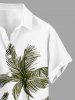 Coconut Tree Print Hawaii Button Pocket Shirt For Men -  M