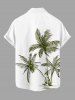 Coconut Tree Print Hawaii Button Pocket Shirt For Men -  M