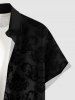 Plus Size Flower Leaf Print Hawaii Button Pocket Shirt For Men -  