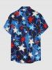 Patriotic American Flag Print Button Pocket Shirt For Men -  