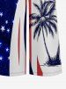 Coconut Tree Curve Patriotic American Flag Print Hawaii Wide Leg Jumpsuit -  