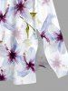 Flowers Leaf Print Split Hawaii Midi Dress -  