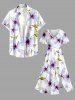 Flowers Leaf Print Split Hawaii Midi Dress -  