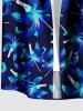 Plus Size Flowers Print Buttons Pocket Hawaii Shirt For Men - Bleu S