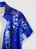 Flowers Leaf Ombre Print Buttons Pocket Hawaii Shirt For Men -  