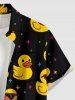 Plus Size Ducks Colorful Star Print Buttons Pocket Hawaii Shirt For Men -  