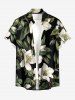 Flowers Leaf Print Plus Size Matching Hawaii Beach Outfit For Couples -  