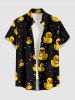 Ducks Colorful Star Print Plus Size Matching Hawaii Beach Outfit For Couples - Noir 