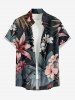 Hibiscus Flowers Leaf Print Plus Size Matching Hawaii Beach Outfit For Couples -  