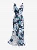 Flowers Leaf Print Matching Hawaii Beach Outfit For Couples -  