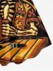 Skull Skeleton Beer Ethnic Print Hawaii Tank Dress - Jaune M