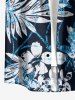 Plus Size Flowers Leaf Print Buttons Pocket Hawaii Shirt For Men -  