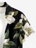 Plus Size Flowers Leaf Print Buttons Pocket Hawaii Shirt For Men -  