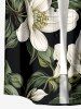 Plus Size Flowers Leaf Print Buttons Pocket Hawaii Shirt For Men -  
